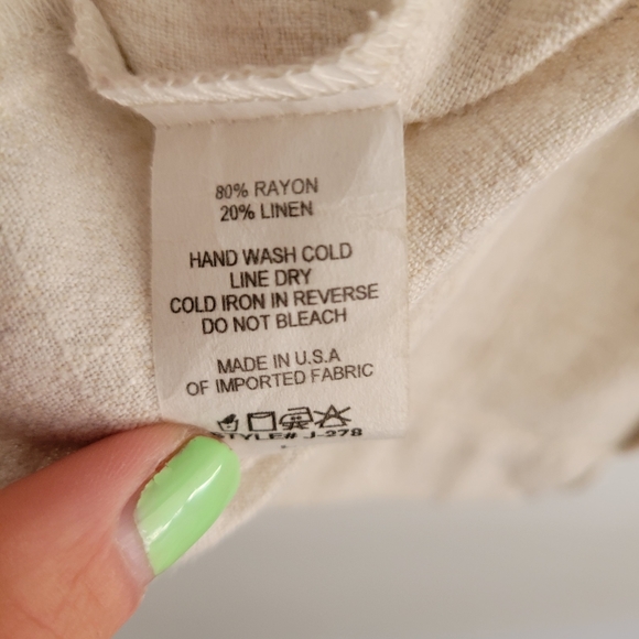 Cream White Linen Blazer Large Veronica M - Picture 8 of 8